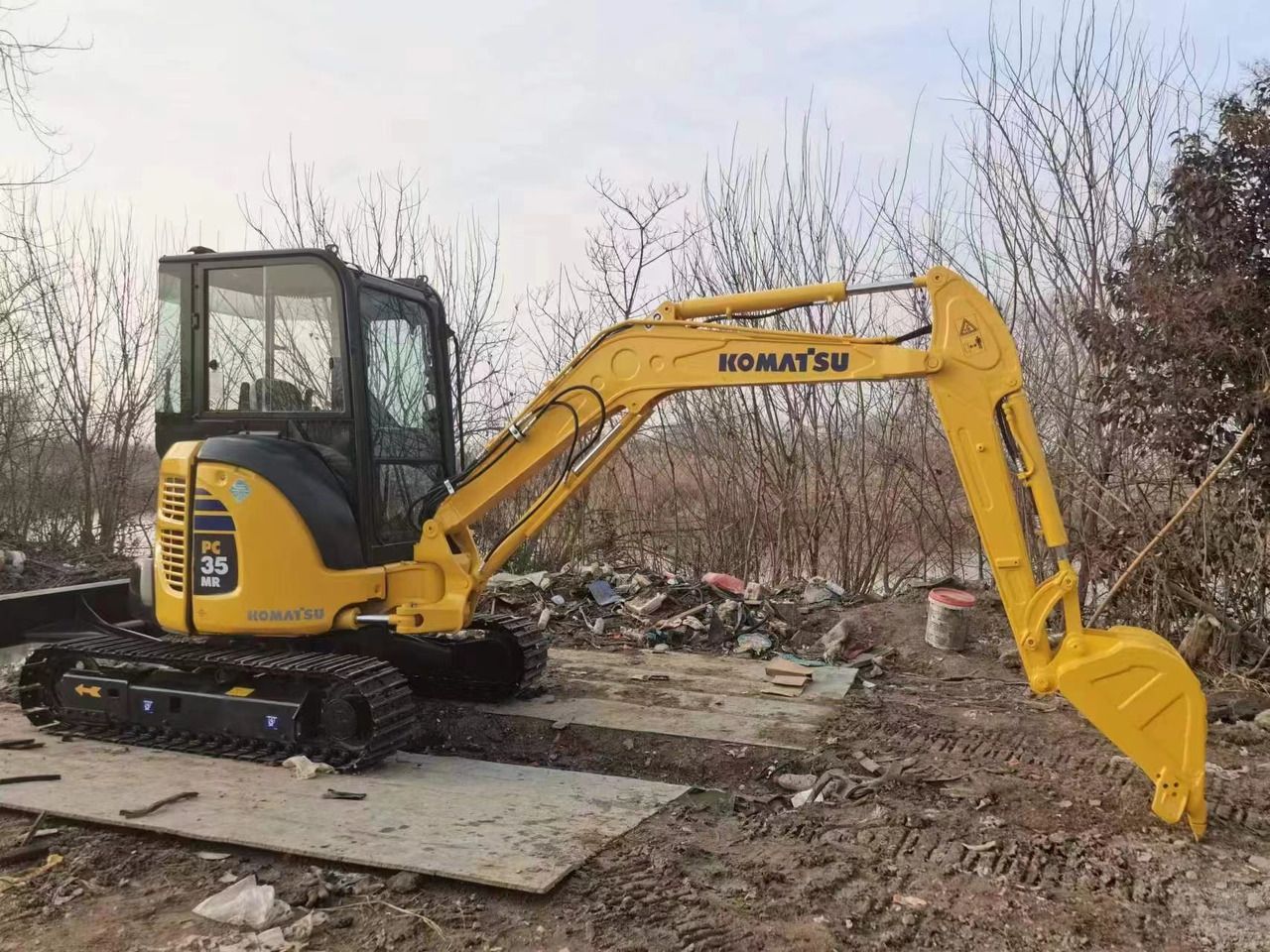 2022 Komatsu PC35MR mini excavator, side view