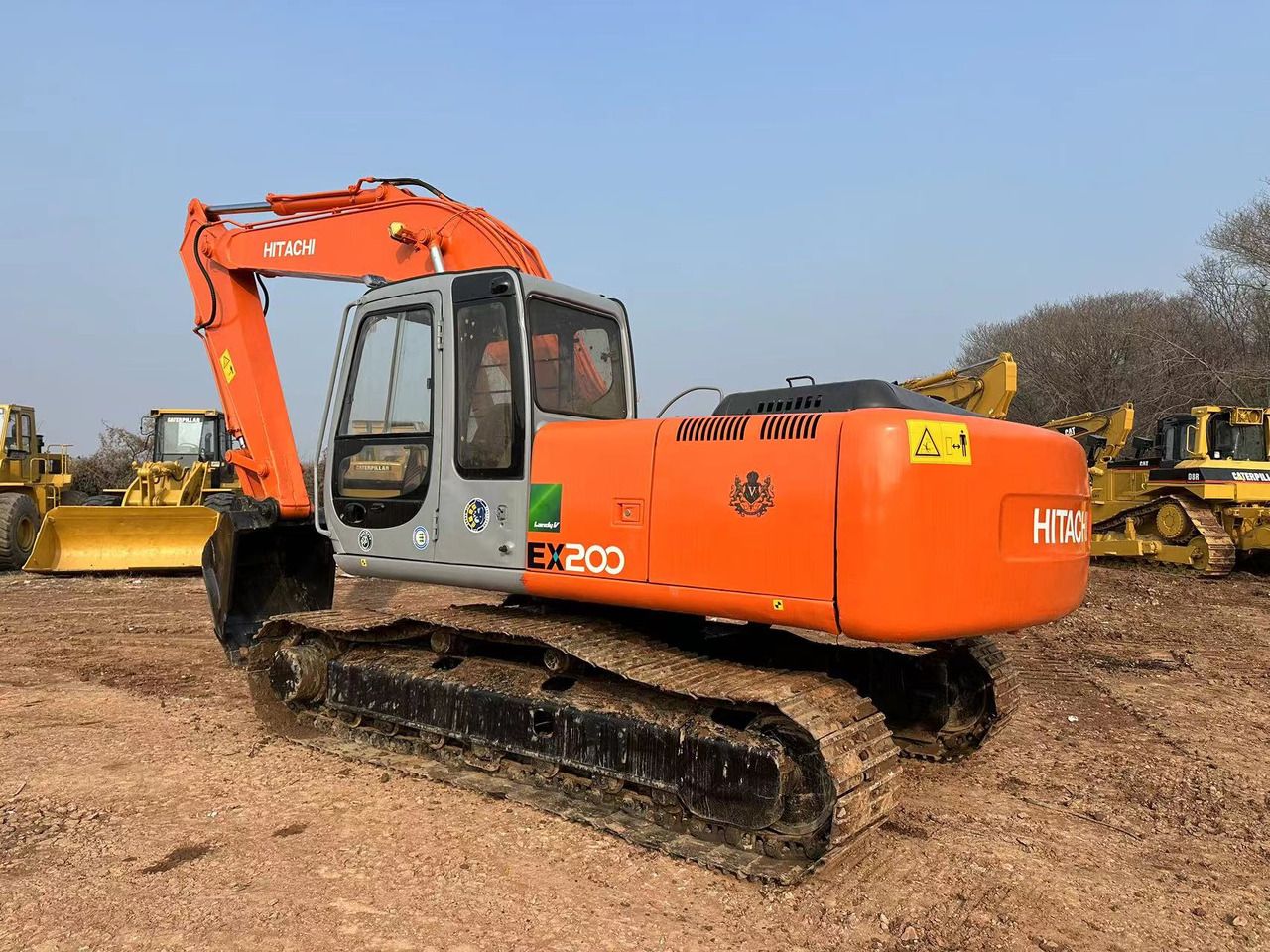 2019 Hitachi EX200-5 crawler excavator, rear three-quarter view