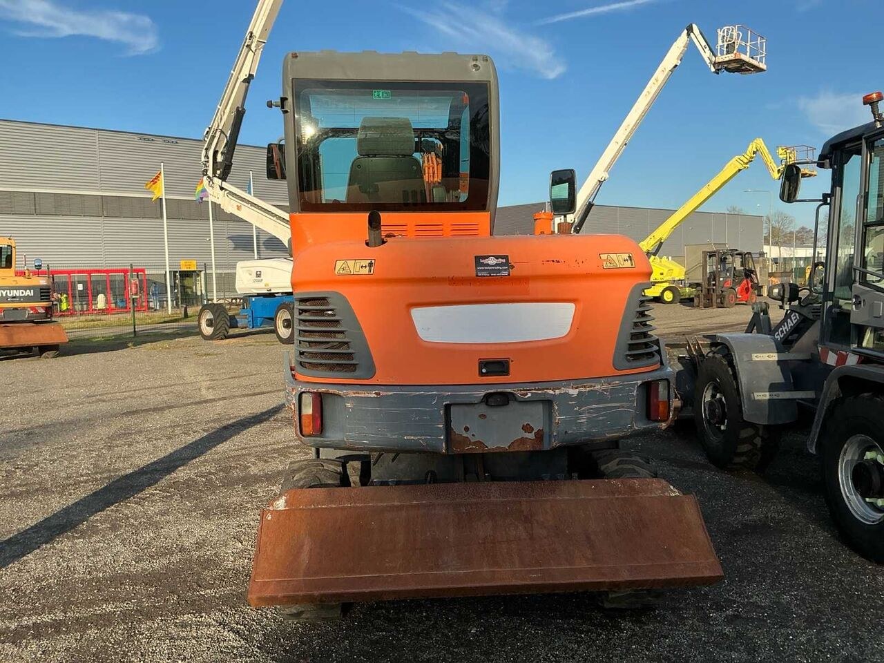 2015 Doosan DX55W mini excavator rear view