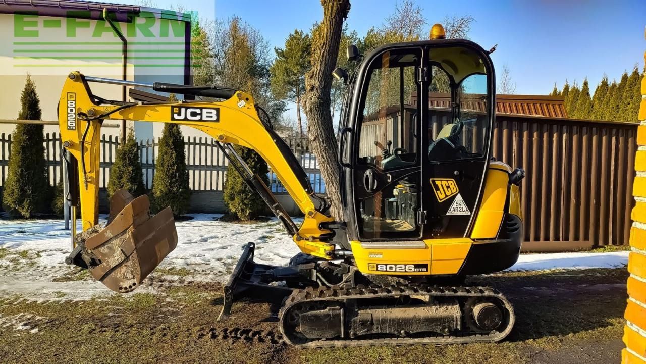 2017 JCB 8026 CTS mini excavator, side view