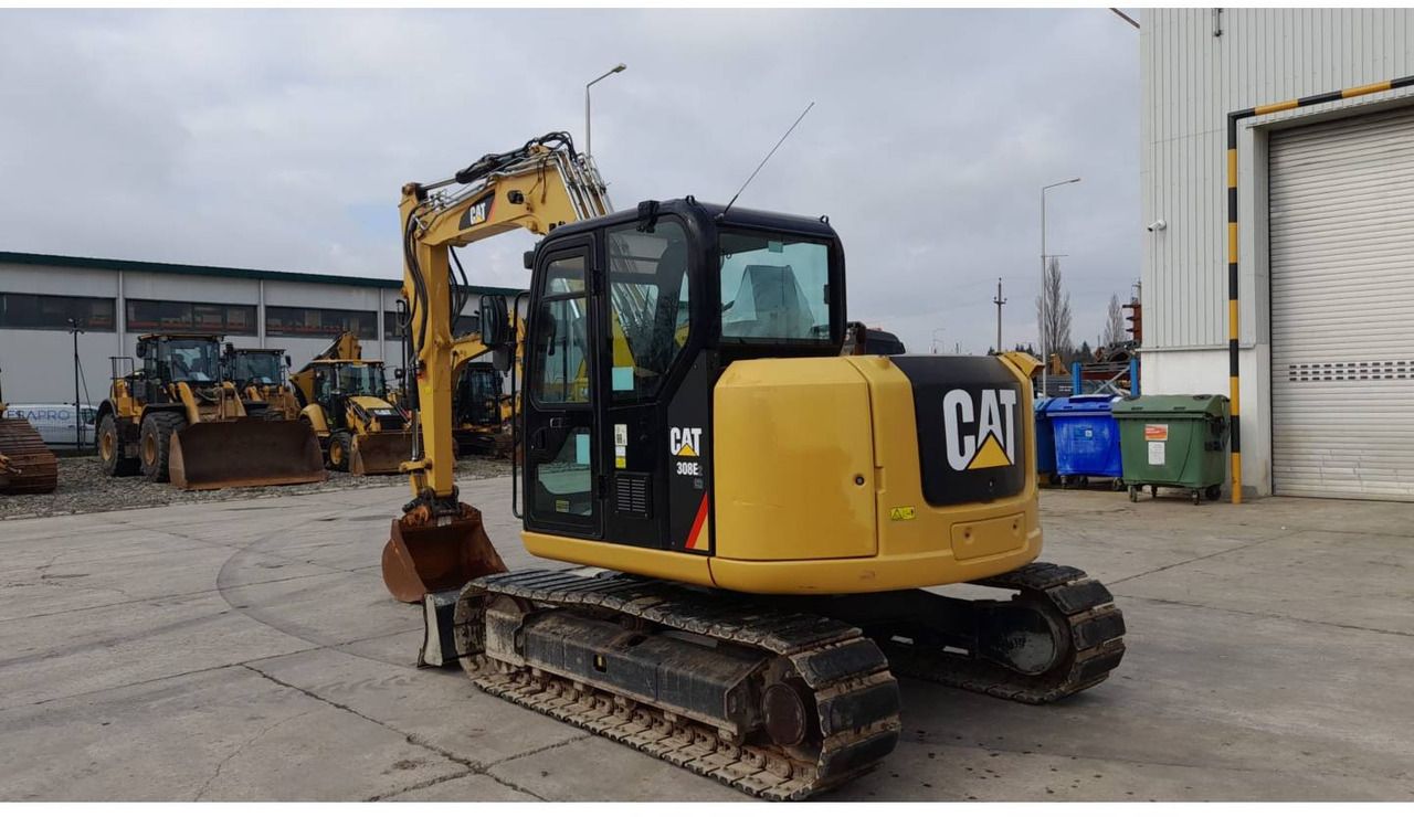 2019 Caterpillar 308E2CR crawler excavator, rear three-quarter view