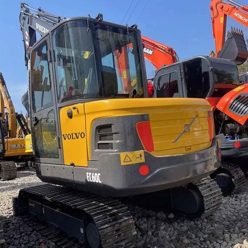 2022 Volvo EC60C mini excavator, rear three-quarter view 2022 Volvo EC60C mini excavator, rear three-quarter view