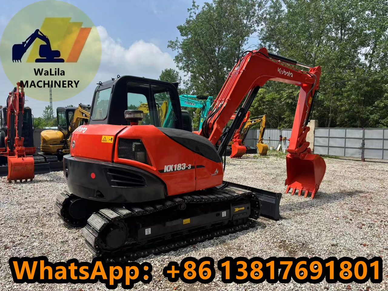 2023 Kubota KX183-3 mini excavator, rear three-quarter view 2023 Kubota KX183-3 mini excavator, rear three-quarter view