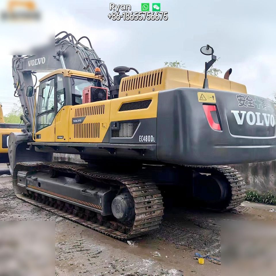 2019 Volvo EC480DL crawler excavator, rear three-quarter view