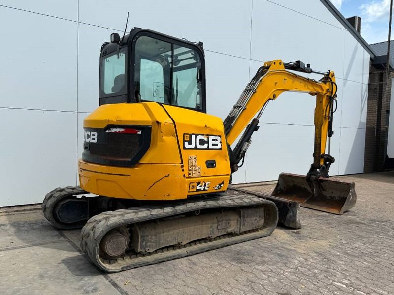 2018 JCB 48Z-1 mini excavator, rear three-quarter view