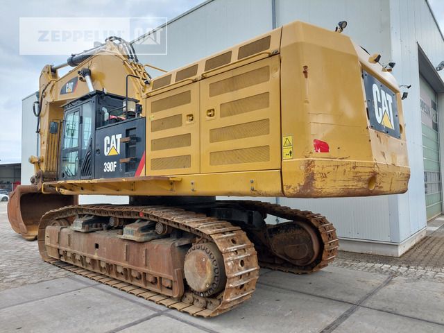 2019 Caterpillar 390FL crawler excavator, rear three-quarter view