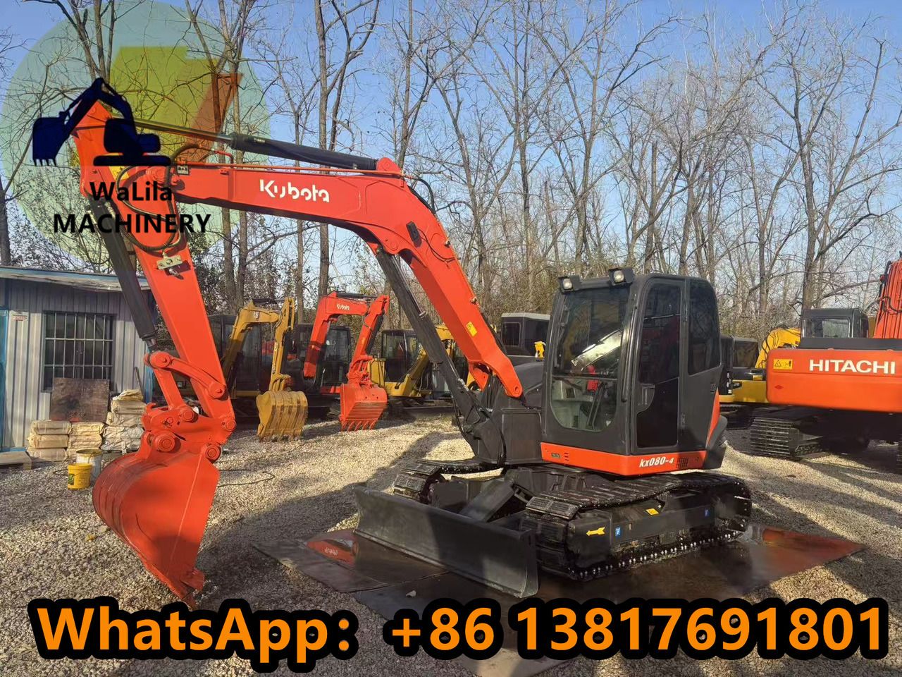 2023 Kubota KX080-4 mini excavator, side view