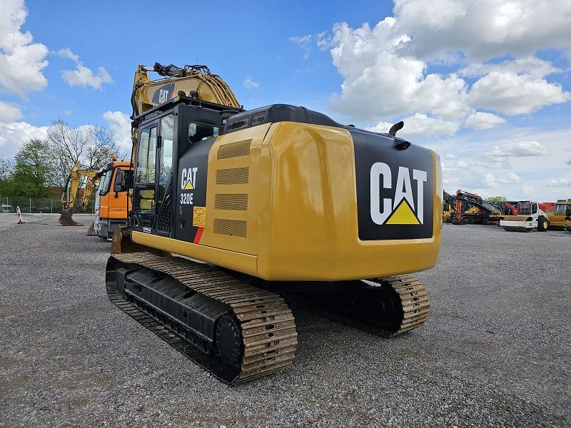 2014 Caterpillar 320E crawler excavator, rear three-quarter view