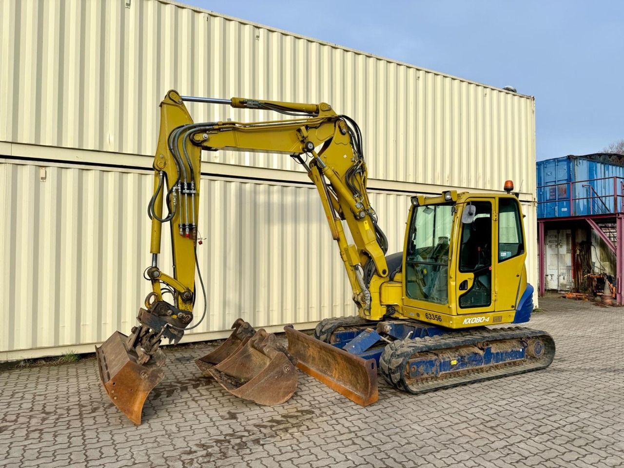 2016 Kubota KX080-4 mini excavator, side profile view