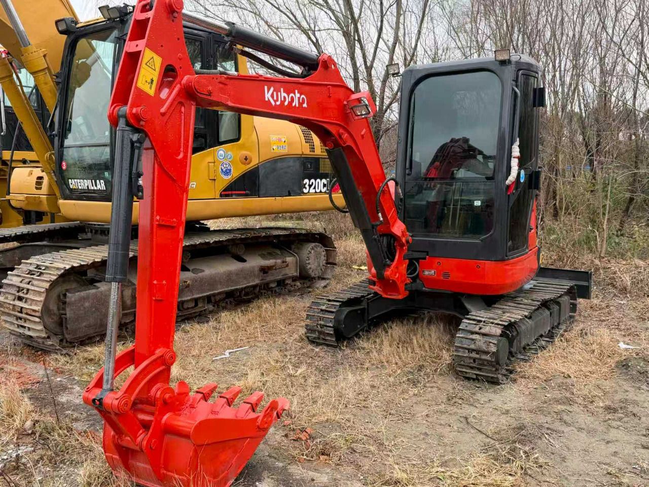2022 Kubota U35 mini excavator, front three-quarter view