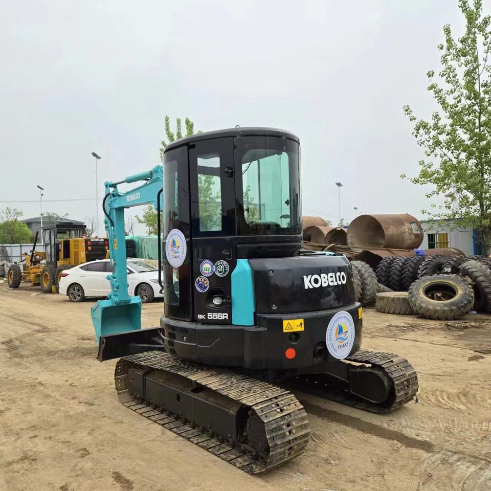 2022 Kobelco SK55SR mini excavator, rear three-quarter view 2022 Kobelco SK55SR mini excavator, rear three-quarter view