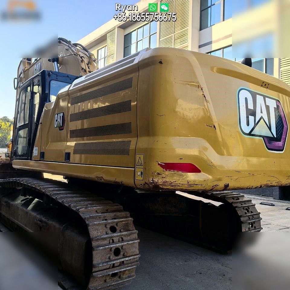 2021 Caterpillar 350 crawler excavator rear three-quarter view 2021 Caterpillar 350 crawler excavator rear three-quarter view