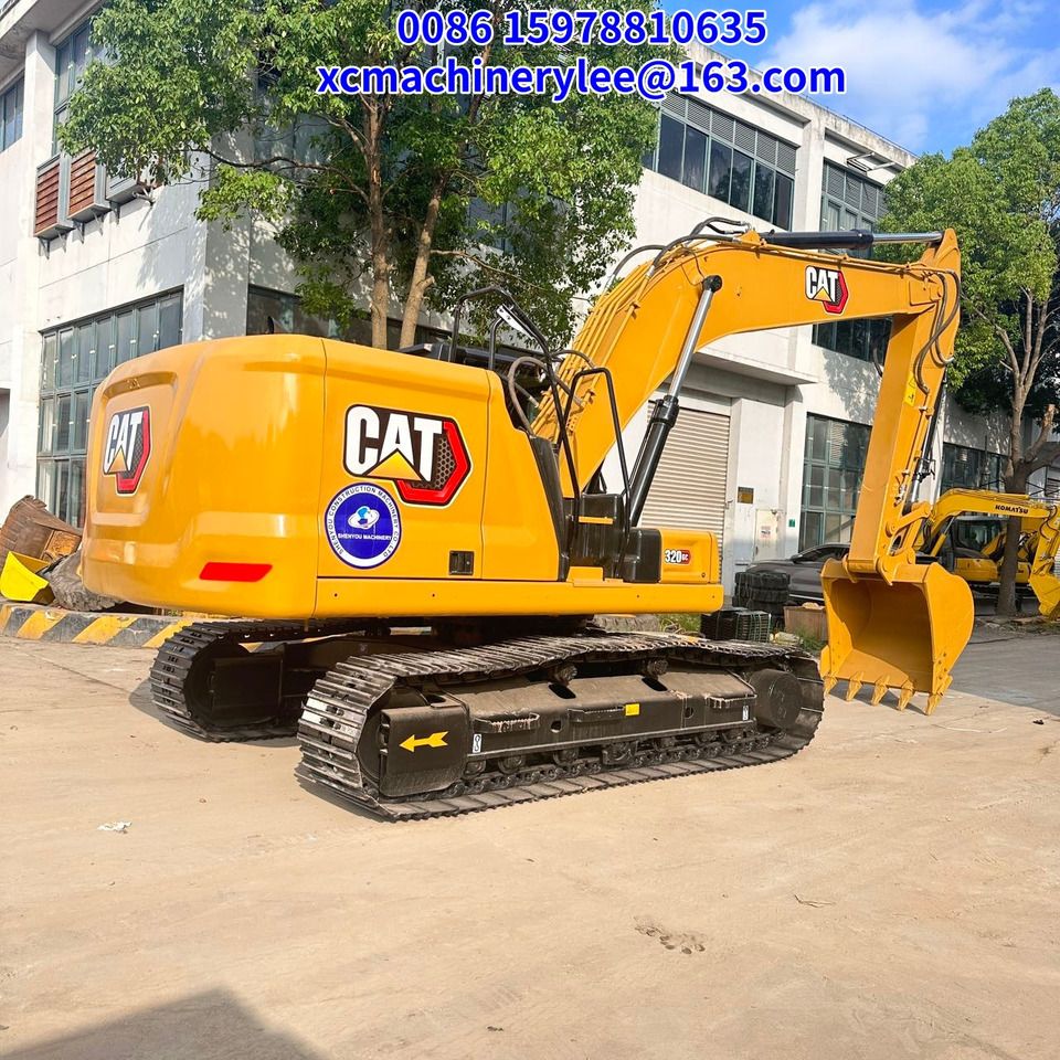 2023 Caterpillar 320GC crawler excavator, rear three-quarter view