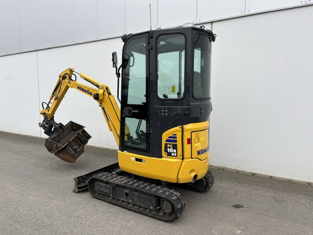 2022 Komatsu PC16R-3HS mini excavator, rear three-quarter view