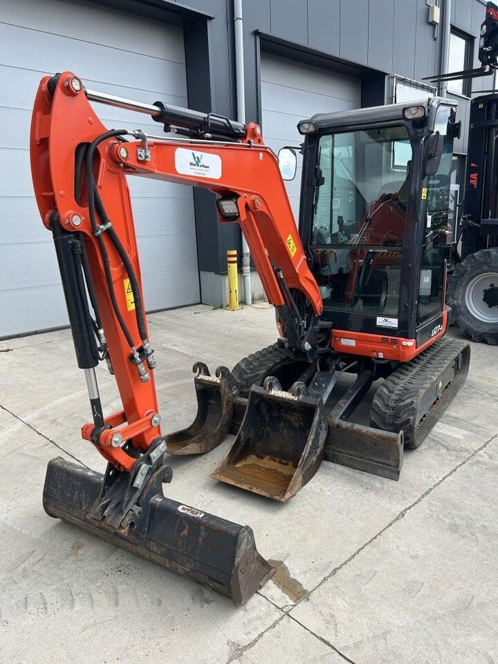 2024 Kubota U27-4 mini excavator, front three-quarter view