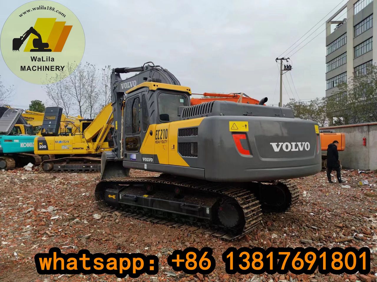 2023 Volvo EC210 crawler excavator, rear three-quarter view 2023 Volvo EC210 crawler excavator, rear three-quarter view