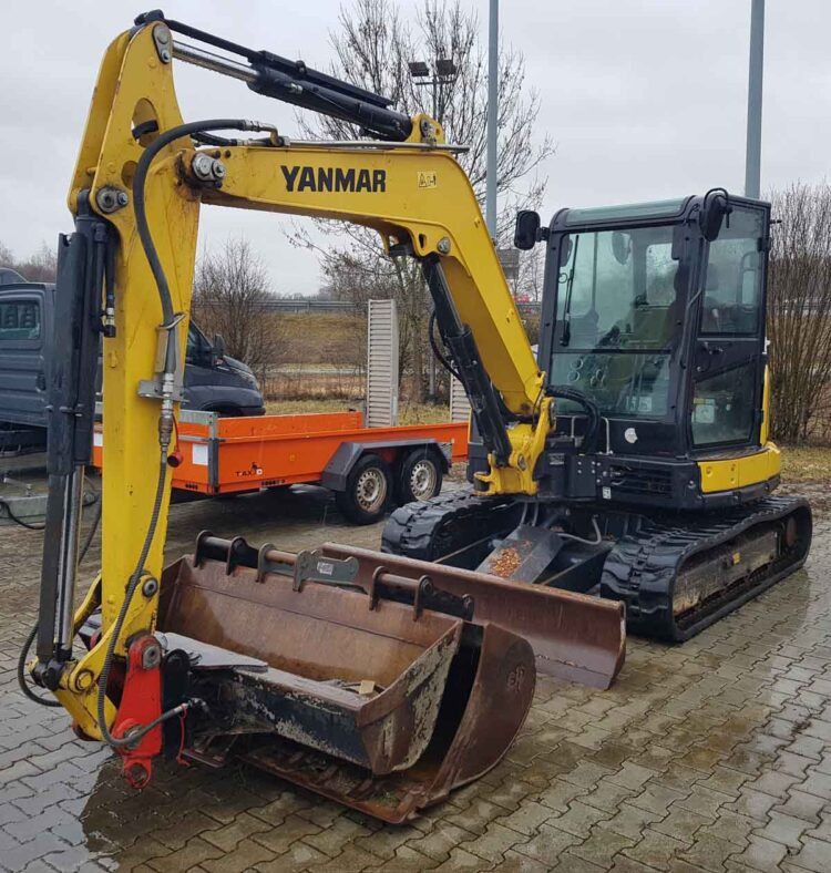2018 Yanmar SV60-A mini excavator, front three-quarter view 2018 Yanmar SV60-A mini excavator, front three-quarter view