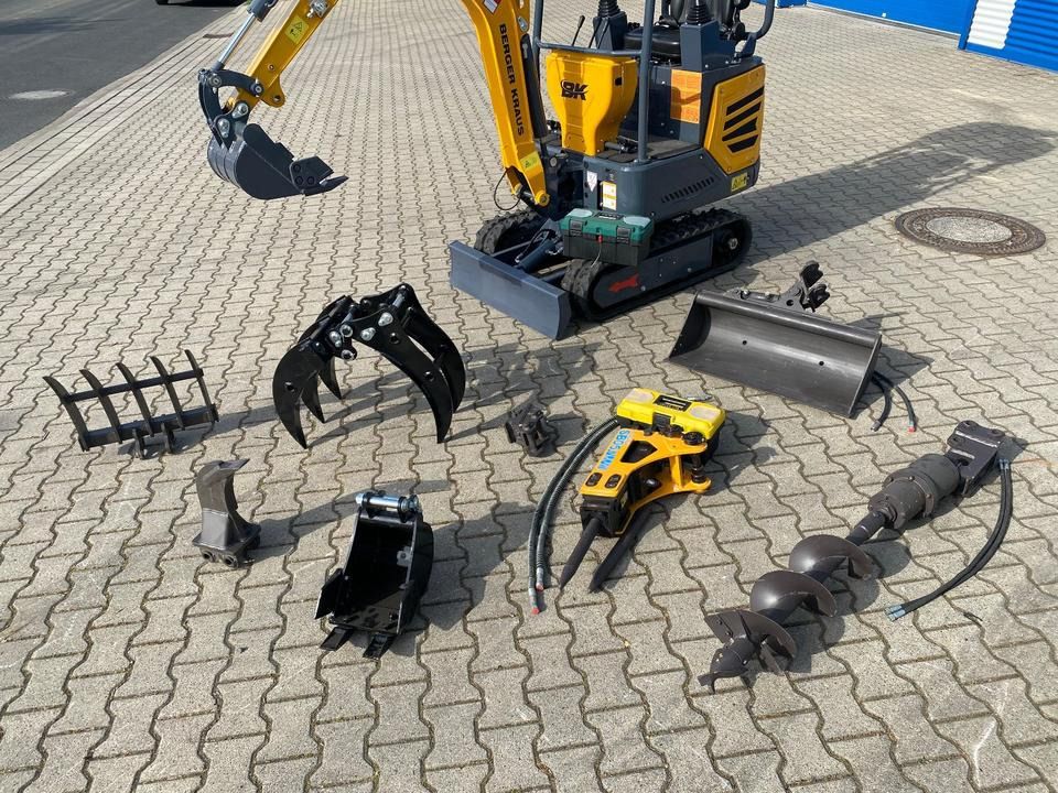 Berger Kraus BK1250JS mini excavator with attachments Berger Kraus BK1250JS mini excavator with attachments