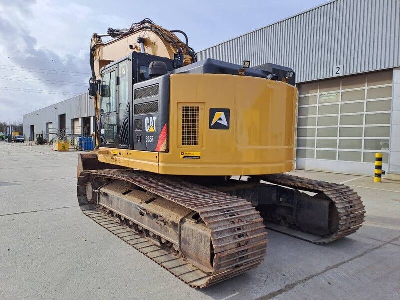 2016 Caterpillar 335FLCR crawler excavator, rear three-quarter view