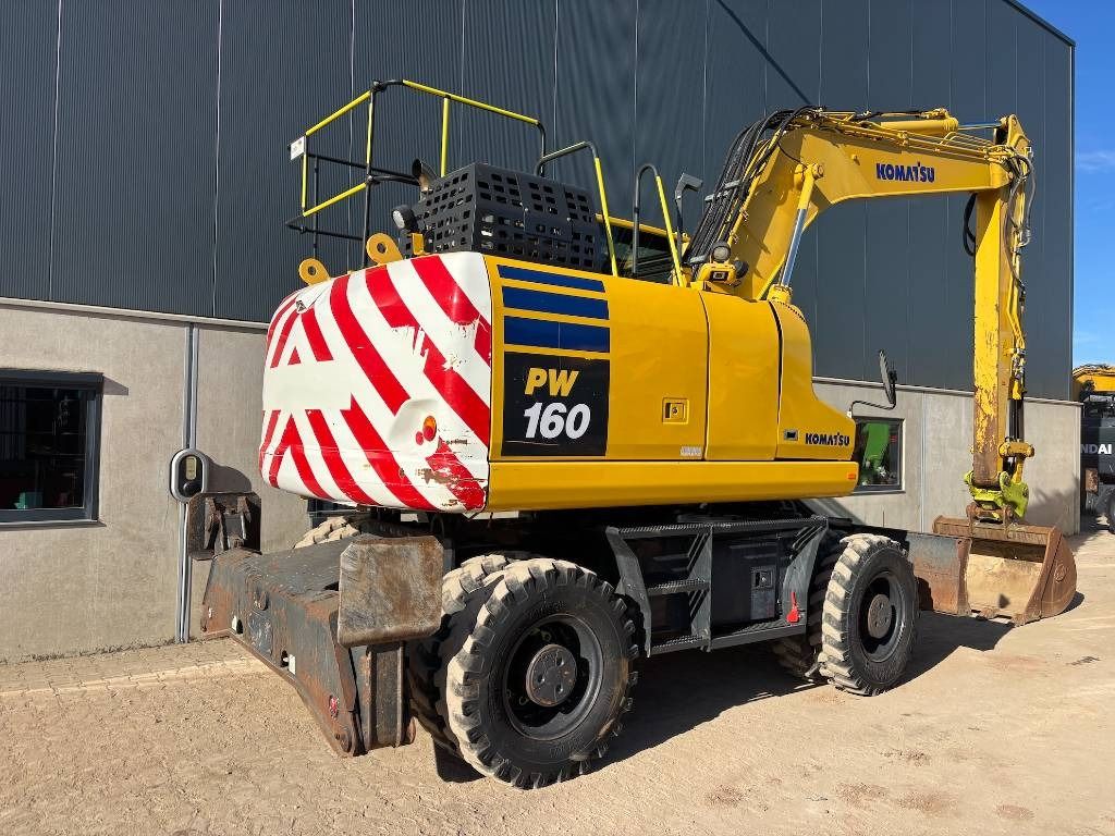 2019 Komatsu PW160-11 wheel excavator rear three-quarter view
