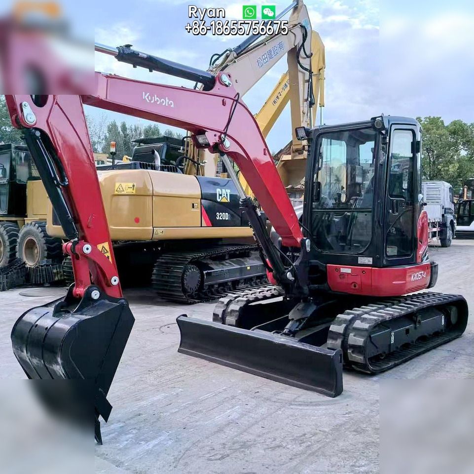 2023 Kubota KX057-4 mini excavator, front three-quarter view 2023 Kubota KX057-4 mini excavator, front three-quarter view