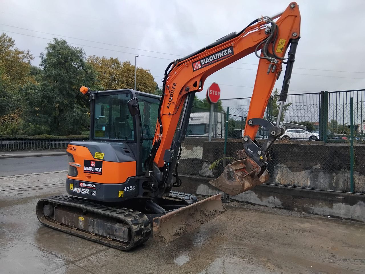 2023 Develon DX50Z-7 mini excavator, side view 2023 Develon DX50Z-7 mini excavator, side view