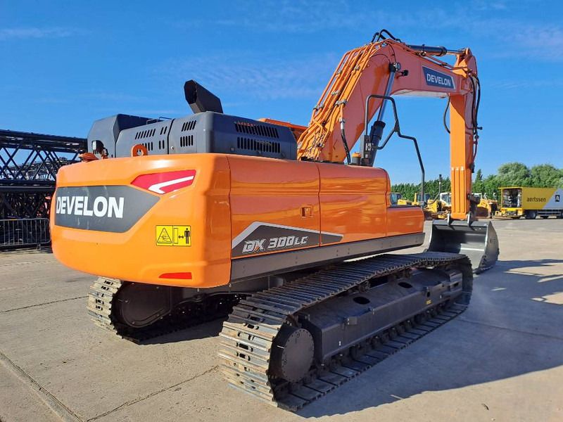 2025 Develon DX300LC-7M crawler excavator, rear three-quarter view 2025 Develon DX300LC-7M crawler excavator, rear three-quarter view