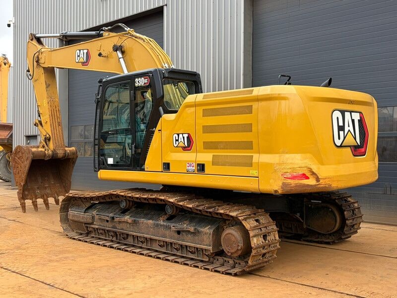 2025 Caterpillar 330GC crawler excavator, rear three-quarter view