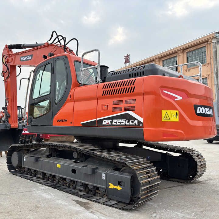 2020 Doosan DX225LCA crawler excavator, rear three-quarter view