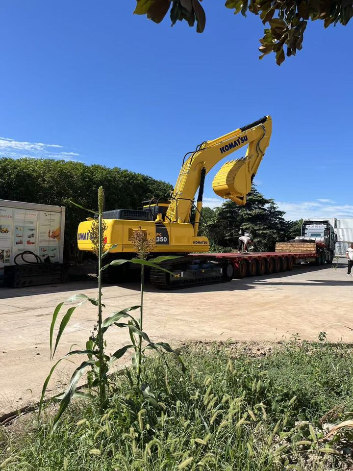 2023 Komatsu PC350 crawler excavator, rear three-quarter view