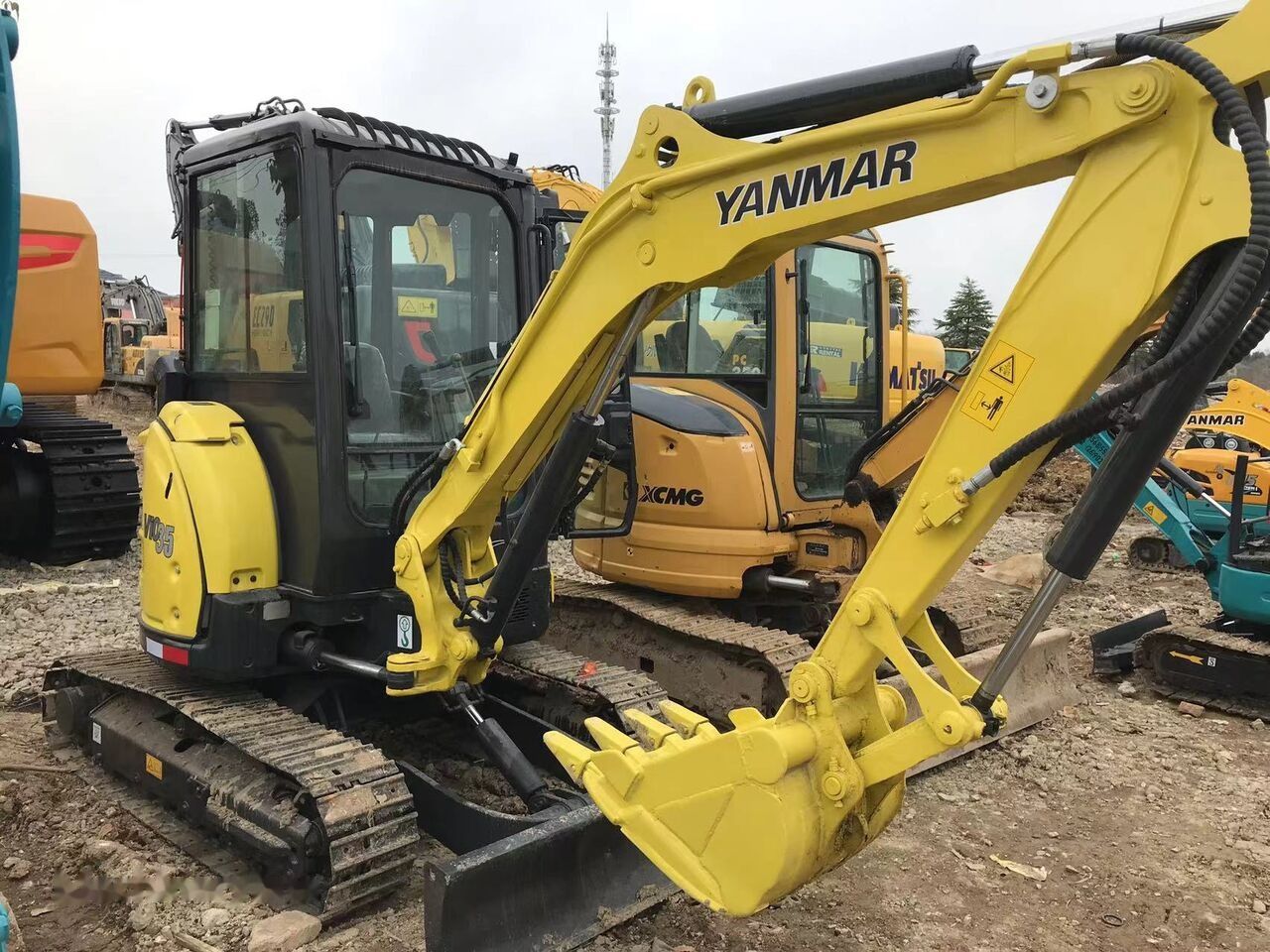 2022 Yanmar VIO35 mini excavator, front three-quarter view 2022 Yanmar VIO35 mini excavator, front three-quarter view