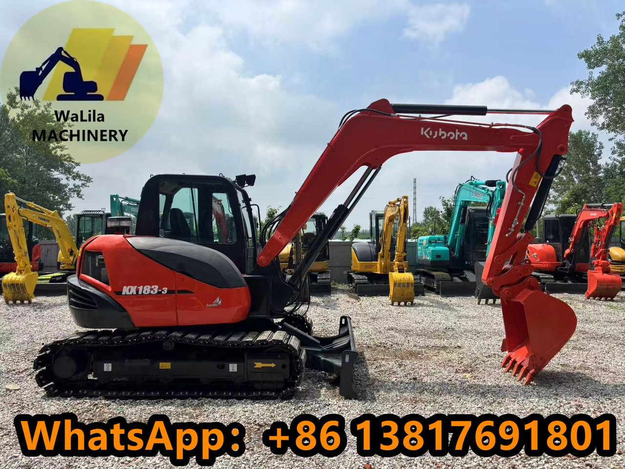 2023 Kubota KX183-3 mini excavator, side profile view 2023 Kubota KX183-3 mini excavator, side profile view
