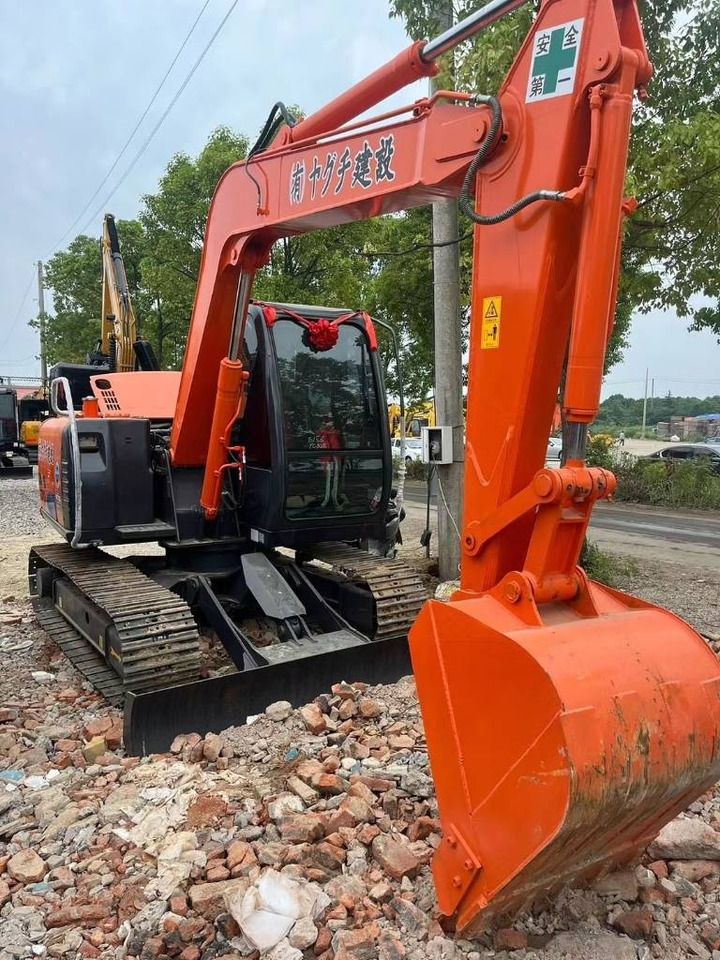 2024 Hitachi ZX70 mini excavator, front three-quarter view