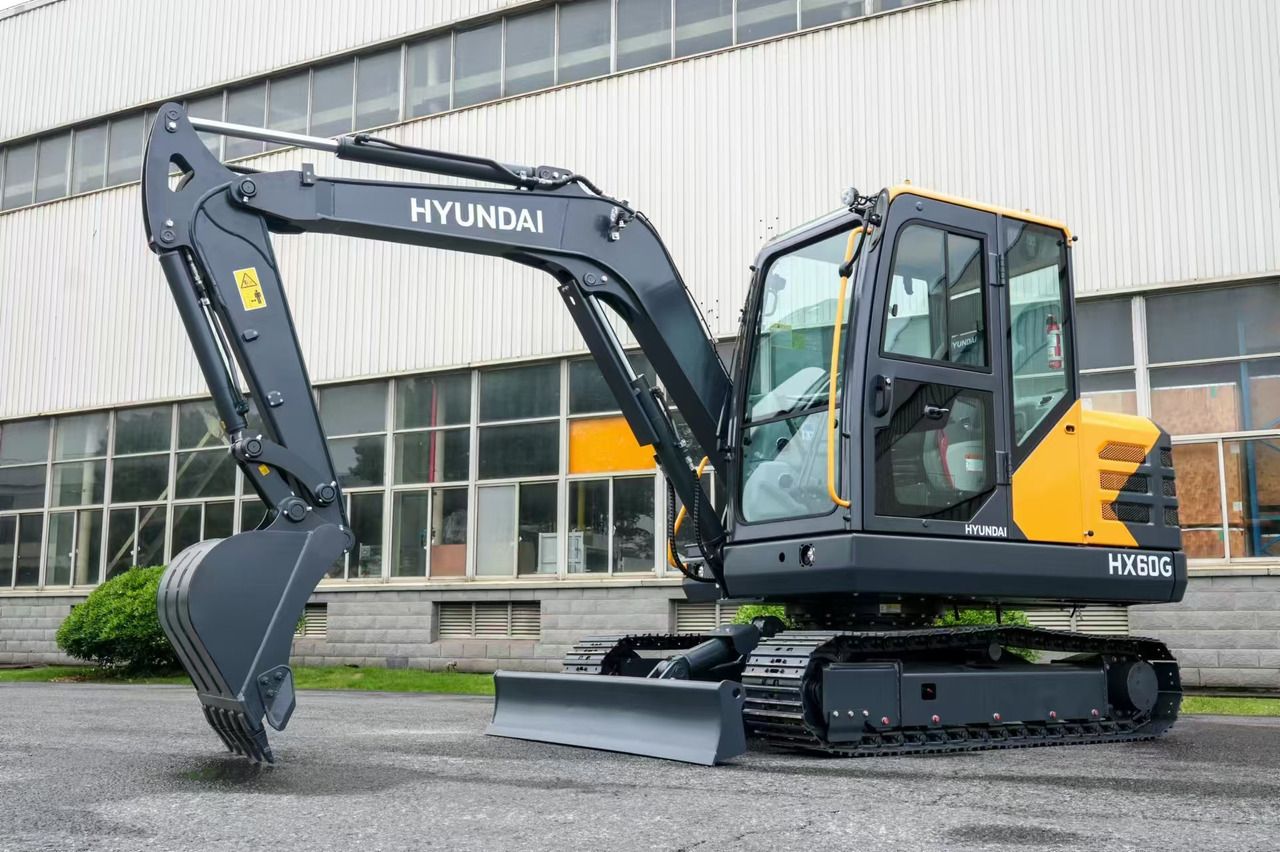 2026 Hyundai HX60G mini excavator, side profile view 2026 Hyundai HX60G mini excavator, side profile view
