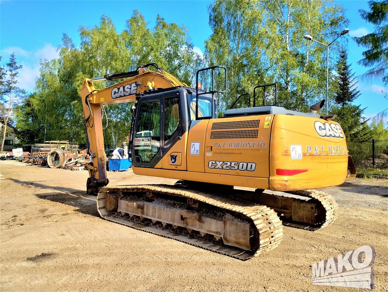 2015 CASE CX250D crawler excavator, rear three-quarter view