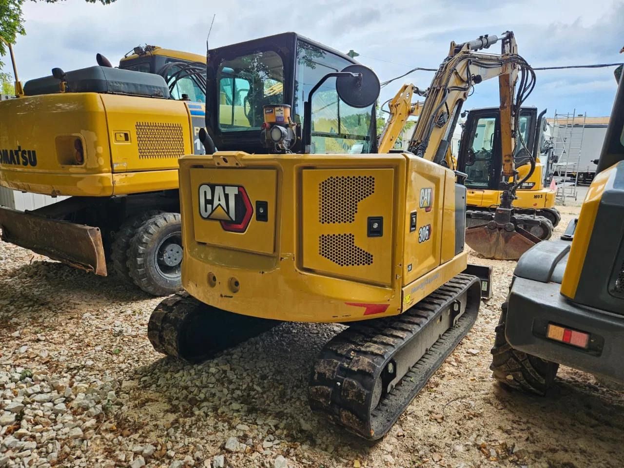 2021 Caterpillar 306CR mini excavator, rear three-quarter view 2021 Caterpillar 306CR mini excavator, rear three-quarter view