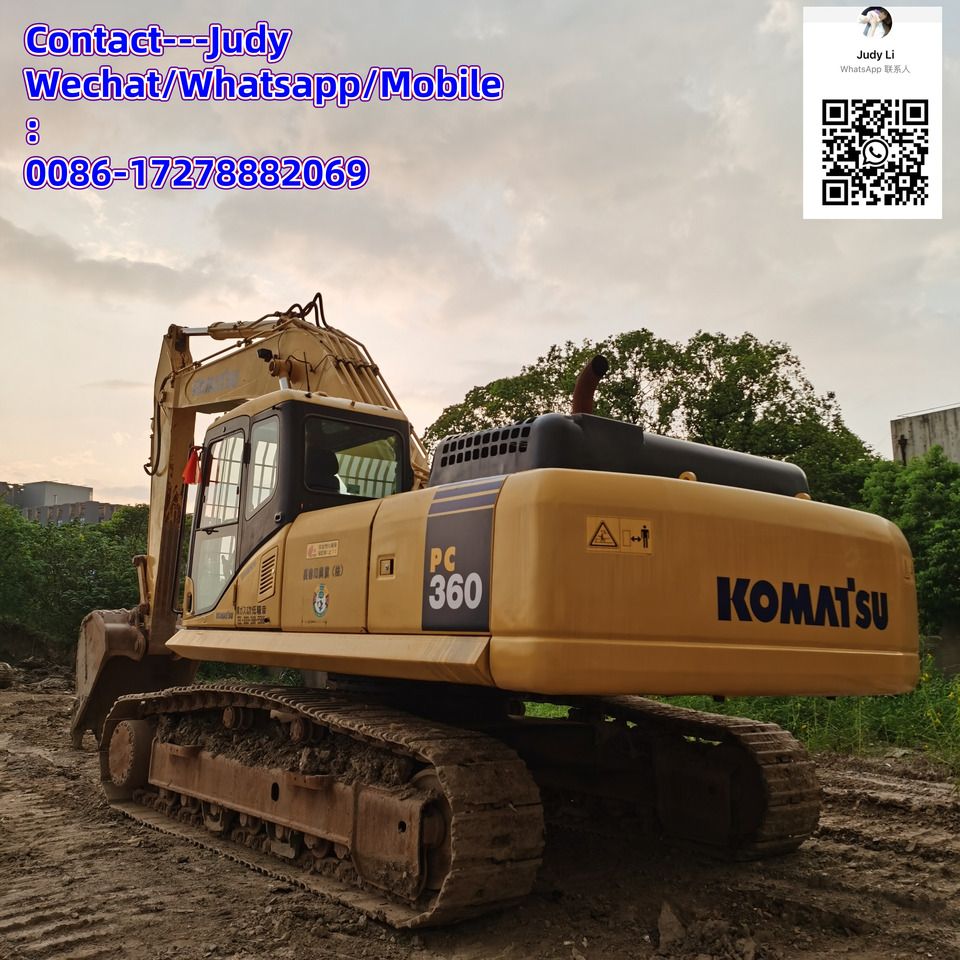 2020 Komatsu PC360 crawler excavator, rear three-quarter view