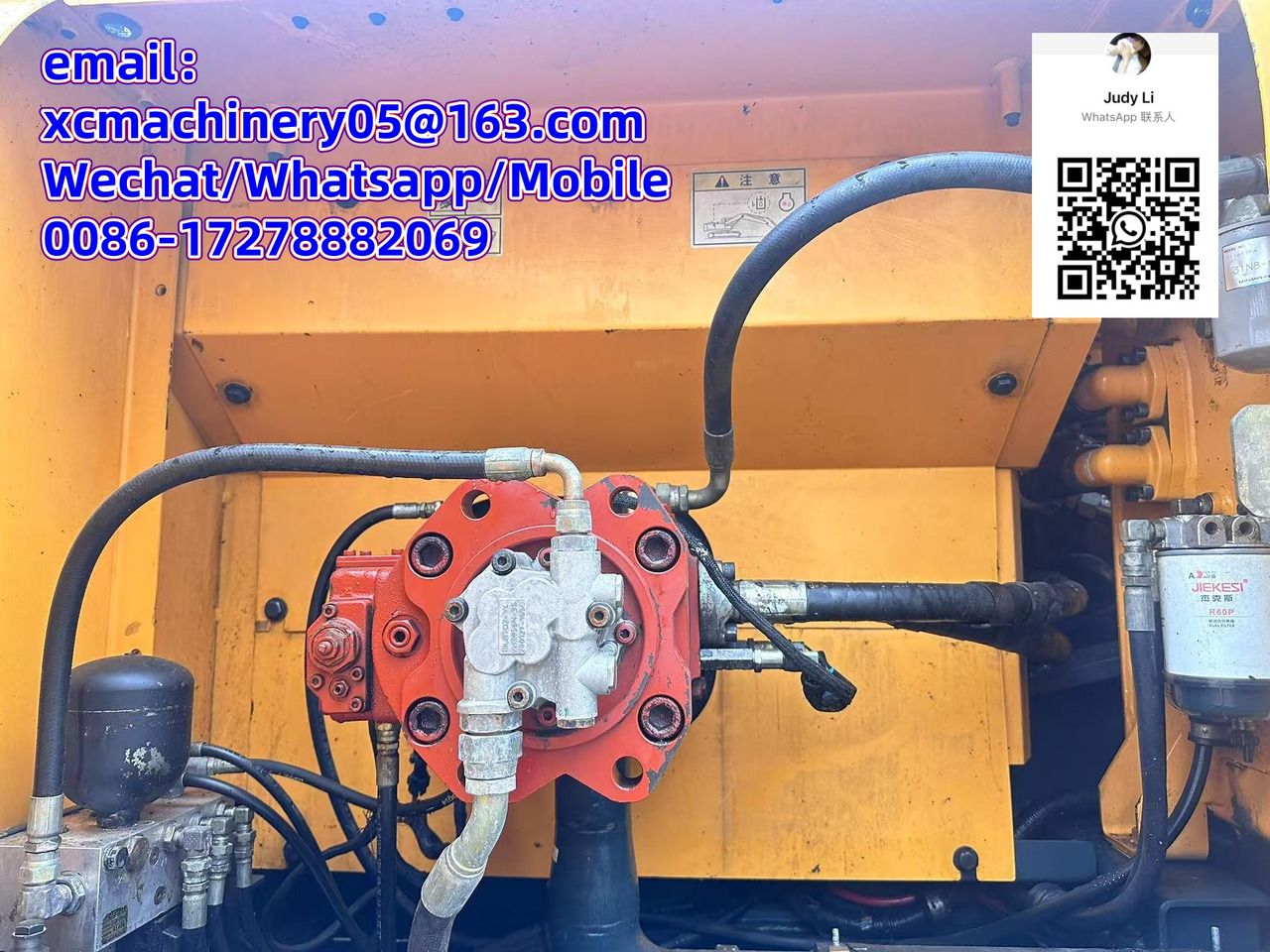 2020 Hyundai R305LC crawler excavator engine compartment detail