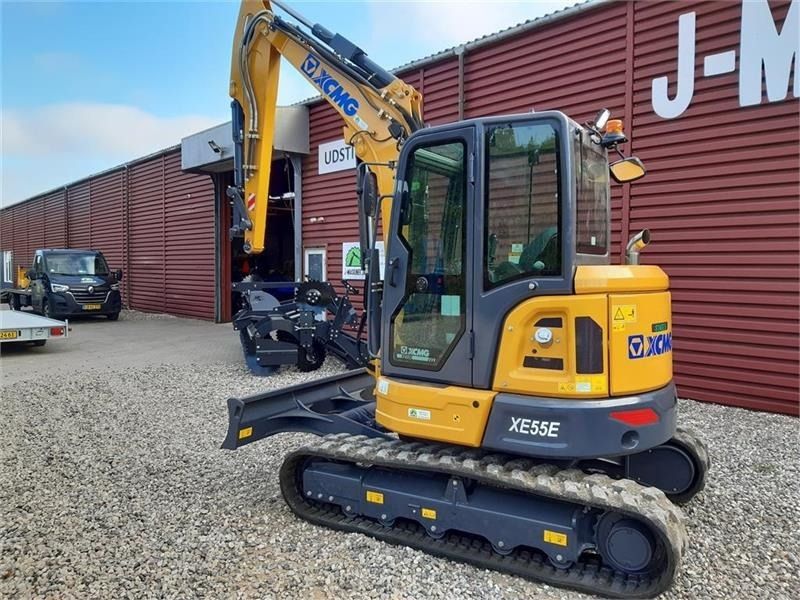 XCMG XE55E mini excavator, rear three-quarter view XCMG XE55E mini excavator, rear three-quarter view
