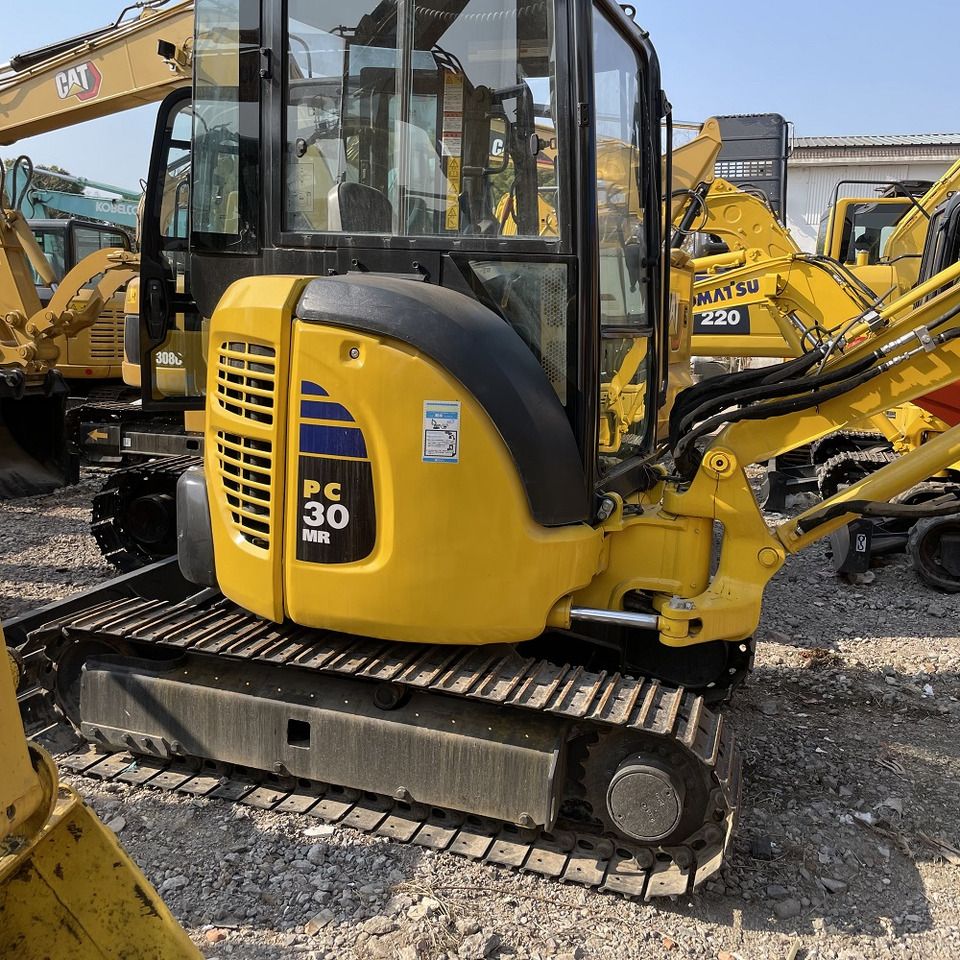 Komatsu PC30MR mini excavator, side view