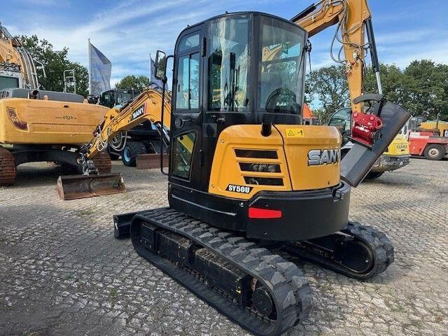 2023 Sany SY50U mini excavator, rear three-quarter view 2023 Sany SY50U mini excavator, rear three-quarter view