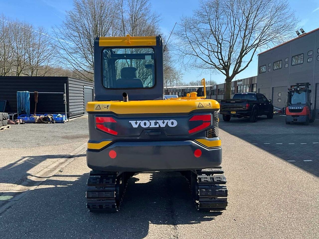 2017 Volvo EC55D mini excavator, rear view