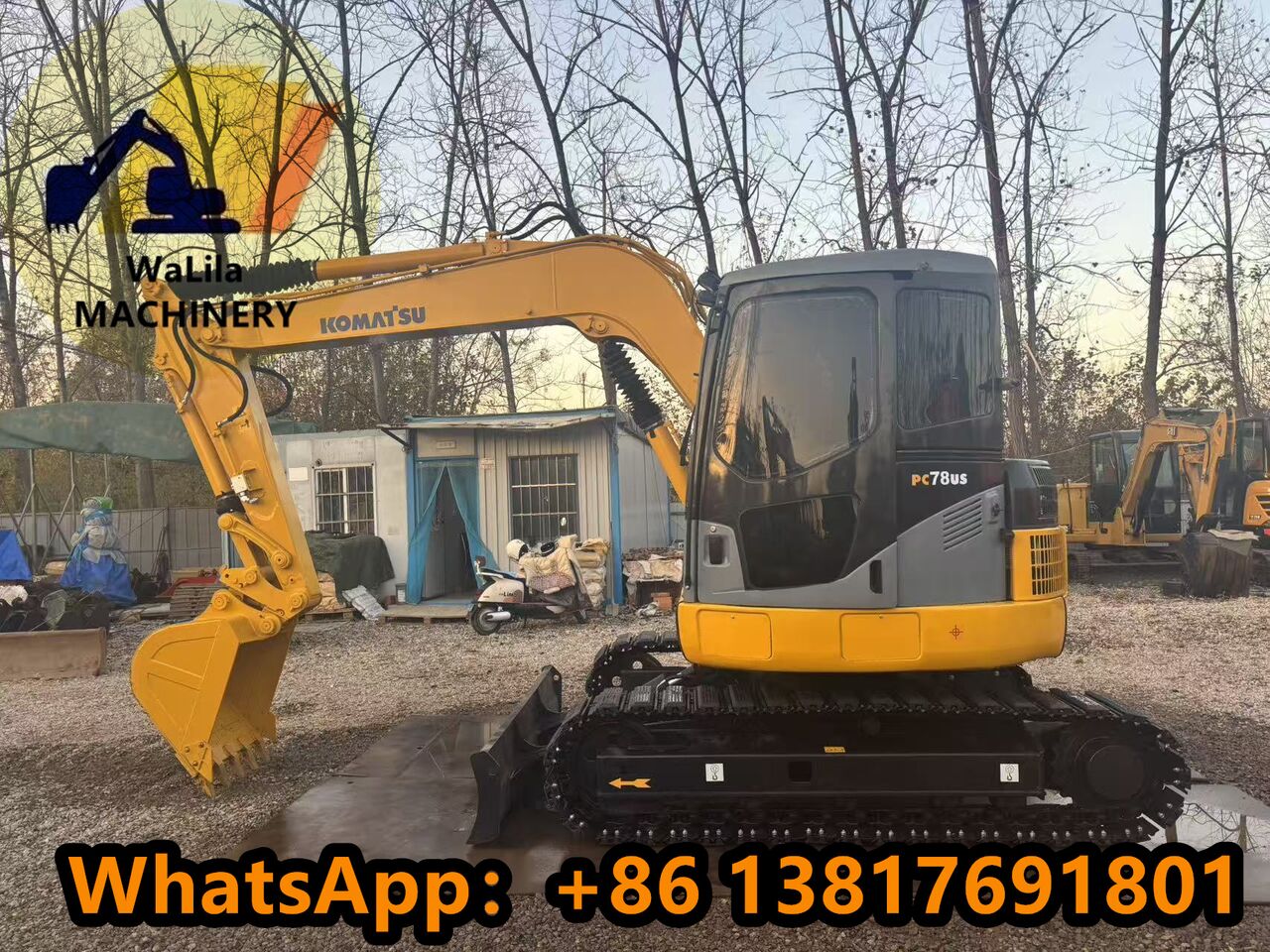 2024 Komatsu PC78US mini excavator, side profile view
