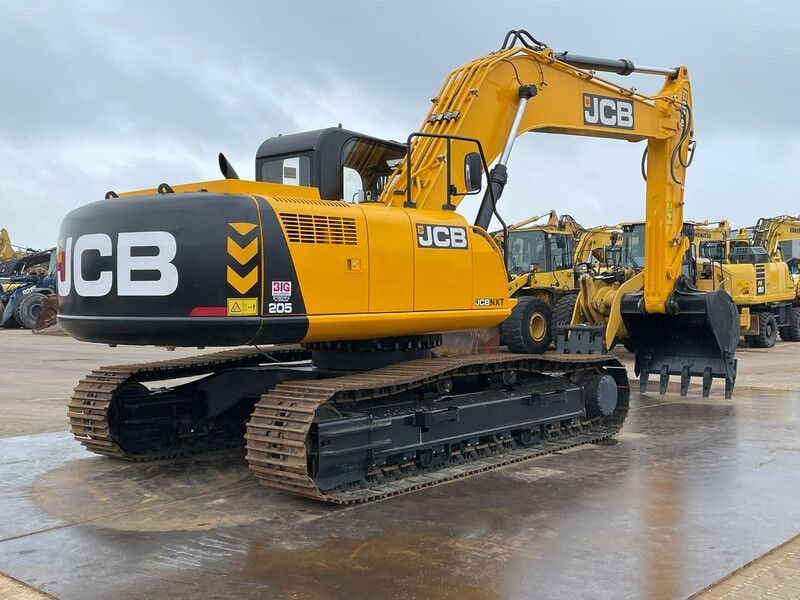 2025 JCB 205 crawler excavator, rear three-quarter view 2025 JCB 205 crawler excavator, rear three-quarter view