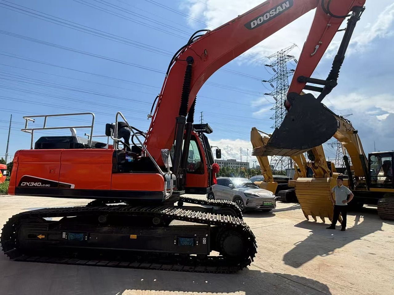 2023 Doosan DX340LC-9C crawler excavator, side view
