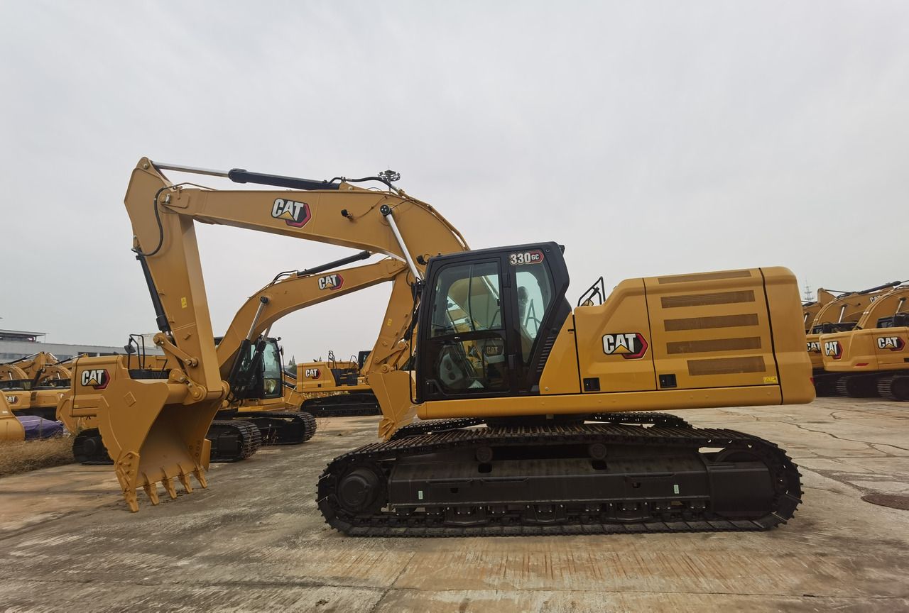 2026 Caterpillar 330GC crawler excavator, side profile view