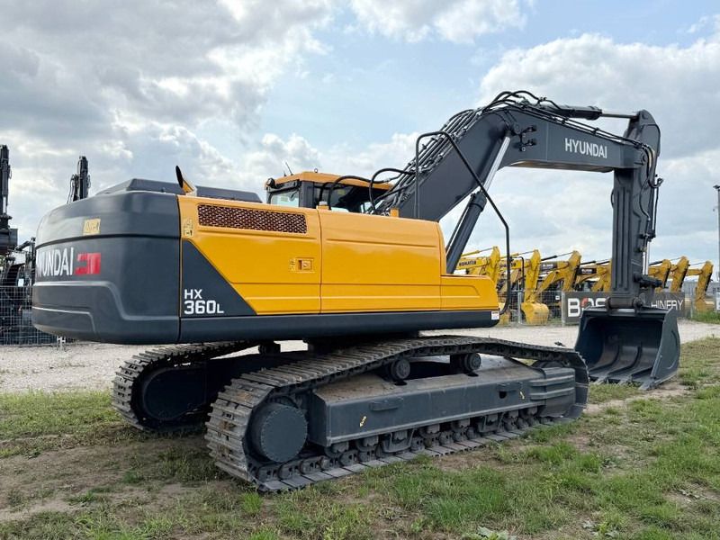 2025 Hyundai HX360L crawler excavator, rear three-quarter view 2025 Hyundai HX360L crawler excavator, rear three-quarter view