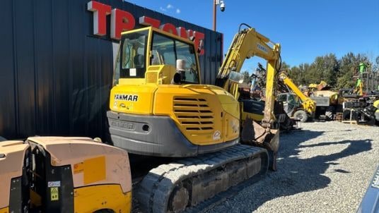 2011 Yanmar SV100 crawler excavator, rear three-quarter view 2011 Yanmar SV100 crawler excavator, rear three-quarter view