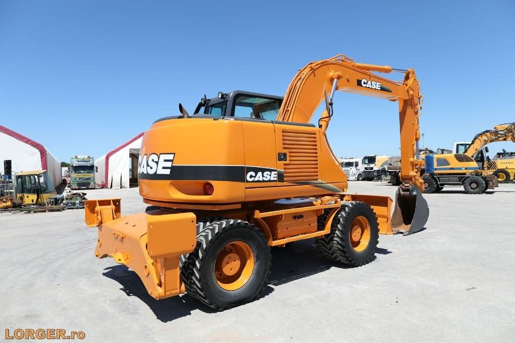2007 CASE WX145 wheel excavator rear three-quarter view