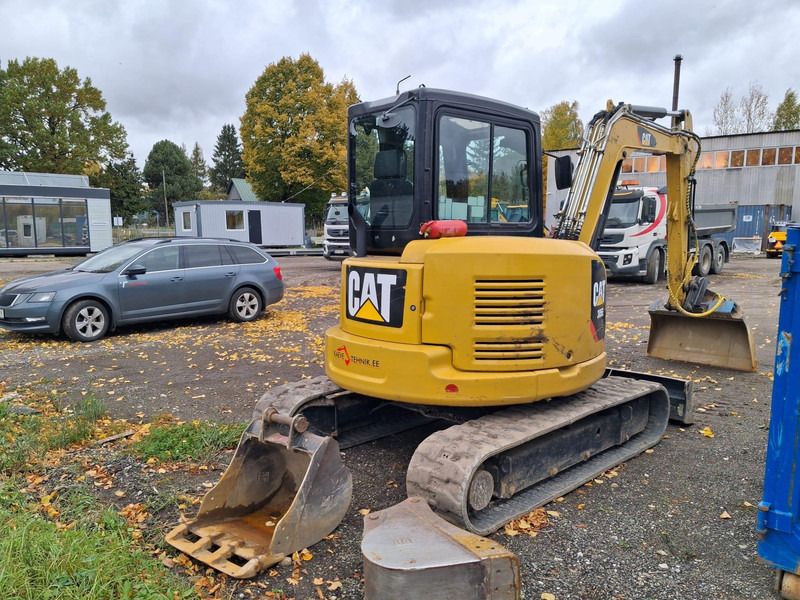 2020 Caterpillar 305E2 mini excavator, rear three-quarter view